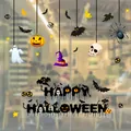 Spooky Halloween window stickers featuring pumpkins ghosts and creepy lettering - Letter Pumpkin Ghost (HYW-002)