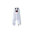 Detail view of a white Halloween ghost prop with a cute cartoon face on a white background - Small 15*50cm / Cute Ghost