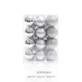Detailed view of 24pcs 3cm silver Christmas balls in matte, shiny, and glitter finishes. - Set of 24 / Silver