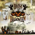 Detailed view of decorative Halloween window static clings featuring pumpkins and ghosts. - Old House Dead Tree Silhouette (HYW-003)