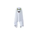 Detail view of a white Halloween ghost hanging decoration with scary cartoon face - Small 15*50cm / Horror Ghost