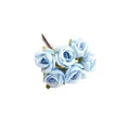 Hellblaue künstliche Seidenrosenköpfe für DIY-Blumenkränze und Haarschmuck-Deko - Hellblau (1 Bund 7 Blüten) / 7 Köpfe Pro Strauß
