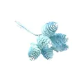 Frosted hellblaue künstliche Kiefernzapfen für Weihnachten Hochzeit DIY Deko - 1 Bündel (6 Stück) / Hellblau