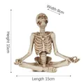 Creative meditating skeleton figurine for Halloween garden decor, height 15cm, width 8cm - Meditation Pose (B363)