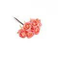 Kleine rosa Seidenteerosenknospen für DIY-Kränze und florales Bastelmaterial. - Rosa Orange (1 Bund 7 Blüten) / 7 Köpfe Pro Strauß