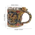Detailreicher Steampunk Drache Bierkrug mit 3D-geflügelten Flügeln und Zahnrädern - Mechanischer Pterosaurier-Stil (8284)