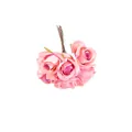 Kleiner Strauß rosa künstlicher Seidenrosenköpfe für DIY-Handwerk und Blumendekoration - Rosa Verlauf (1 Bund 7 Blüten) / 7 Köpfe Pro Strauß