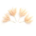 Set mit vier cremefarbenen künstlichen Zedernzweigen für DIY-Weihnachtskränze und Deko - Orange