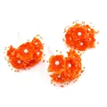 Handgemachter orangefarbener künstlicher Blumenstrauß mit weißen Perlen für Corsagen - 72 Stück/Packung / Orange