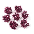 Set mit 8 weinroten künstlichen Mini-Blumensträußen mit Perlen für Braut-Accessoires - 72 Stück/Packung / Burgunderrot