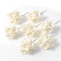 Set mit 7 cremefarbenen künstlichen Brautblumen mit Perlen für Hochzeitsdeko und Basteln - 72 Stück/Packung / Creme