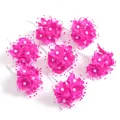 Mini künstlicher Brautblumenstrauß mit Kunstperlen in leuchtendem Pink. - 72 Stück/Packung / Pflaumenrot