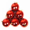 Detaillierte Ansicht von sechs glänzenden roten Weihnachtskugeln für den Tannenbaum - 4cm (6er Pack) / Rot
