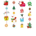 Christmas hanging decorations with Santa and snowman motifs, size 16-20cm per piece - 4 Pieces/Pack / Multicolor Style 1 (SDGT-01)