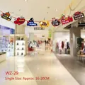 Buntes Halloween Cartoon Papier Banner Girlande Set für festliche Party Wanddekoration - Kürbis Kleiner Geist Hexenhut Stil (WZ-29)
