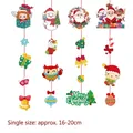 Cartoon Christmas hanging pendants set with Santa Claus and Snowman designs for party - 4 Pieces/Pack / Multicolor Style 4 (SDGT-04)
