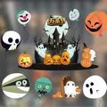 Halloween electrostatic window stickers with cartoon pumpkin, ghost and castle designs - Halloween Cartoon Style (HYW 18)
