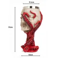 Gotischer Oktopus-Schädel-Bierkrug mit Edelstahleinsatz und Tentakel-Design 19 cm Höhe - Oktopus Schädel Becher (B9311)