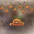 Halloween static window stickers set featuring Happy Halloween pumpkin and black bats - Large Pumpkin Hanging Style (HYW-010)