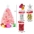 45cm Rosa Mini-Weihnachtsbaum-Set mit Ornamenten und Geschenkboxen. - 45cm tree plus accessories without string lights