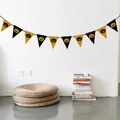 Halloween Wimpelkette mit Kürbisgesicht-Aufdruck für stimmungsvolle Partydekoration - Kürbis Smiley Dreieck Banner