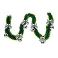 2m Dark Green Christmas Tinsel Garland with Silver Bows and Metallic Baubles Decoration - Style with 6 Silver Balls and 6 Silver Bows