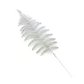 Detailed view of artificial silver glitter fern leaf for elegant Christmas tree decor - Silver