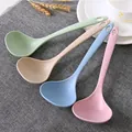 Cuillère à soupe à long manche en paille de blé passoire 2 en 1 cuillère de cuisine - Cuillère à soupe de haute qualité (en vrac) / Bleu Nordique