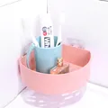 Étagère d'angle de salle de bains sans perçage bac de douche mural organisateur en plastique - Emballage en sac OPP + emballage en carton / Rose Nordique Triangulaire