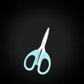 Stainless steel small scissors with light blue handles for office and DIY craft paper cutting. - S / Blue (C1Y2E)
