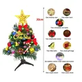 30cm mini Christmas tree set with various gold ornaments and 2m LED colorful lights - Ornament Kit with Multicolor Light String / 30CM Height / Green