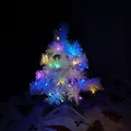 Small tabletop white Christmas tree featuring vibrant colorful LED lights for festive decor - Multicolor Light / 30cm