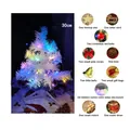 30cm mini white Christmas tree set with colorful LED lights and festive ornaments - Ornament Kit with Multicolor Light String / 30CM Height / White