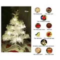 Complete 30cm white Christmas tree set including LED lights and various festive ornaments - Ornament Kit with Warm White Light String / 30CM Height / White