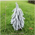 Mini flocked cedar Christmas tree for desktop decoration with 25cm height and snow effect - Medium (25cm/150g) / White Green
