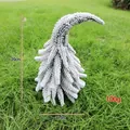 Mini snow-flocked PE Christmas tree for tabletop decoration, 20cm height, 100g weight - Curved Small (20cm/100g) / White Green