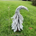 26 cm kleiner beflockter PE-Zeder-Weihnachtsbaum für festliche Tischdekoration - Gebogen Mittel (26cm/170g) / Weiß-Grün