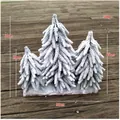 Verschneites Mini-Weihnachtsbaum-Set aus PE mit Holzsockel für festliche Tischdeko - 3-Bäume Set / 20cm/25cm/30cm (500g)