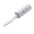 Draagbare mini pluisroller met witte handgreep en scheurbaar klevend papier voor kleding. - Scheurbaar Set / Wit Gestreept