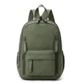 Stylish green mini backpack for women and men, casual multi-pocket design for daily commute. - Army Green