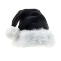 Nahaufnahme eines schwarzen Plüsch-Weihnachtsmanns mit flauschigem weißem Fellbesatz - Kinder / Schwarz
