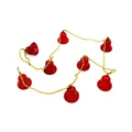 Red Christmas bell garland string with gold bead chain for festive holiday home decoration - Red
