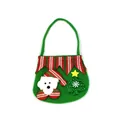 Detail shot of green felt Christmas gift bag with polar bear and glittery tree. - Bear Style