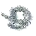Shiny silver Christmas tinsel garland with stars for festive holiday party decoration. - Silver Star / Silver