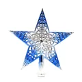 Cimier de sapin de Noël en forme d'étoile ajourée dégradé bleu et argent - 20cm 56g / Argent Bleu