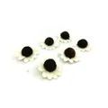 Detailed macro view of six white wooden sunflower heads for DIY handmade Christmas crafts. - 10 Pieces/Pack / White