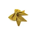 Nahaufnahme goldene Glitzerschleife für Weihnachtsbaum und DIY-Geschenkverpackung - Größe 4 / 21*24CM / Gold