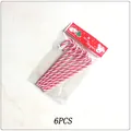 6PCS red and white striped acrylic candy cane Christmas decorations in packaging - Set of 6 / Red and White Style
