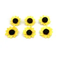 Set of six yellow wooden sunflower accessories for DIY handmade crafts and decor. - 10 Pieces/Pack / Yellow