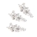 Détail de trois pics de baies de Noël argentées pailletées pour décoration de DIY - Argent Pailleté / 3 Pièces/Paquet